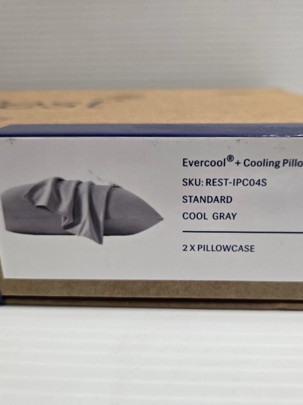 REST Evercool+ Cooling Pillowcases Standard Set of 2 Cool Gray NEW REST-IPC04S
